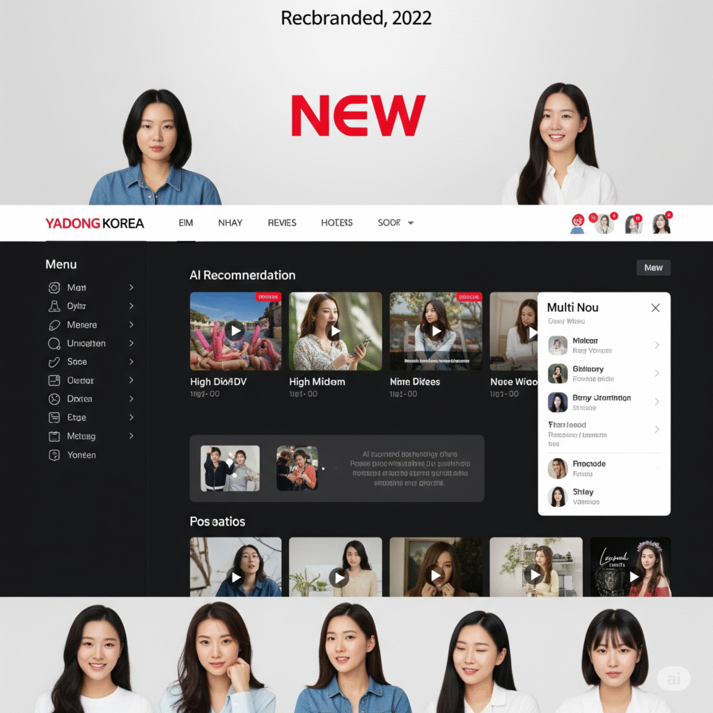 야동코리아로 리브랜딩된 메인 페이지 스크린샷(2022년) 야동코리아로 리브랜딩된 메인 페이지 스크린샷(2022년)